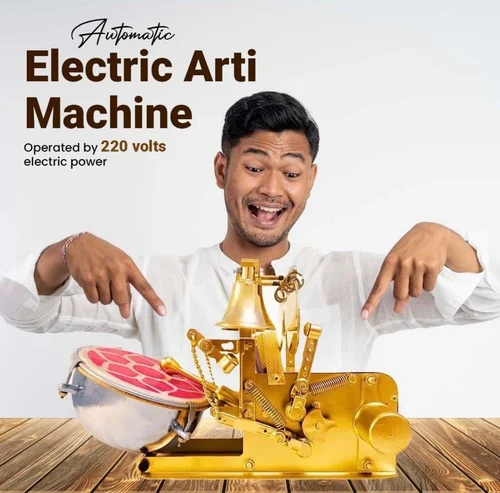 24K Pure Gold Plated Brass Auto Aarti Machine | 3 Years Warranty
