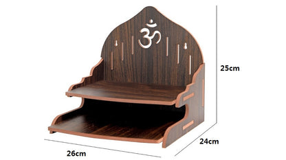 Samriddhi Wooden Mandir for Home – Minimal Pooja Temple with OM Design