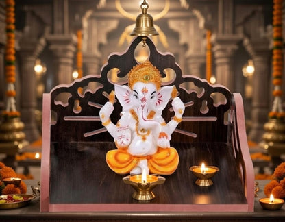 Samriddhi Wooden Mandir for Home – Minimal Pooja Temple with OM Design