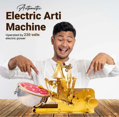 24K Pure Gold Plated Brass Auto Aarti Machine | 3 Years Warranty